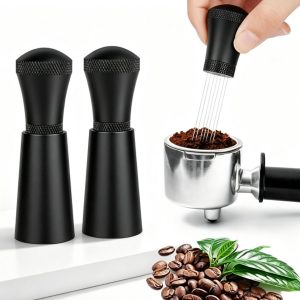 Koffie Verdeler - Koffie Roerder - Accessoires Espressomachines - Gelijkmatige Extractie - Voor Koffiepoeder Naald Espresso Roergereedschap - zwart - 2 stuks