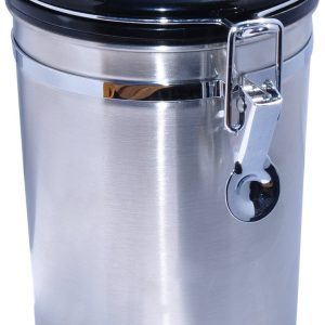 KoffieCanners Koffie Bewaarbus voor 1KG Koffiebonen Luchtdicht met CO2 Uitlaat - Koffieblik Zilver