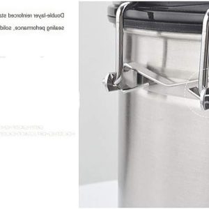 Koffiebewaarblik - Voorraadbus Keuken - Koffiebonen Vers Houden - Met Datum Indicator - 1800ml - Zilver