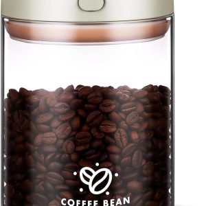 Koffiebewaarbus - Bonen opslag - Verse koffie - CO2 ventiel datumwiel - 17.5 x 11 cm - Transparant