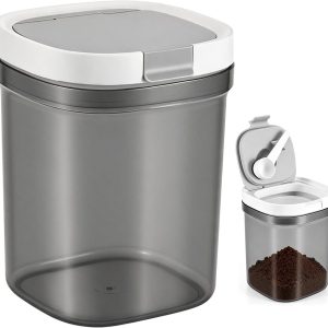 Koffieblik 1300 ml, koffieblik luchtdicht met lepel en deksel, koffiepoederhouder voor koffie, bonen, levensmiddelen, opbergdoos voor granen en poeder, gemalen koffie, havermout