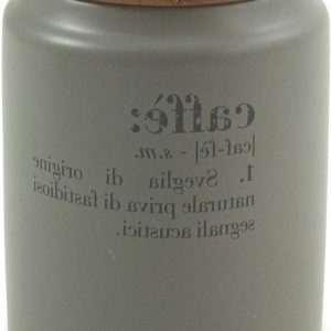 Koffieblik Porselein - Voorraadbus Keuken - Keuken Opbergen - Vintage Opschrift - Diameter 11cm - Grijs