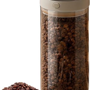 Koffieblik luchtdicht: 1700 ml vacuüm koffiecontainer van glas, luchtdichte koffie-opslagcontainer voor koffiebonen, poeder, thee, noten, transparante koffieopbergdoos voor kantoor, café