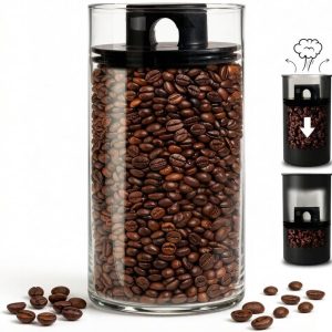 Koffieblik met vacuümdeksel, 2000 ml, luchtdichte bewaardoos voor koffie, thee, suiker, granen, BPA-vrij