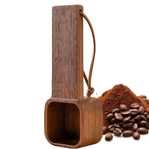 Koffiebolletjes | Koffieschep - Houten Koffie Maatlepel, Maatlepel Koffie Schep lepel, Houten Maatlepel, Natuurlijke Walnoot Massief Houten Lepel voor Kruiden Thee