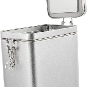 Koffiebonen Bewaarbus - Opslagvat Keuken - Verse Koffie Houden - Roestvrij Staal - 19 x 12 x 8 cm - Zilver