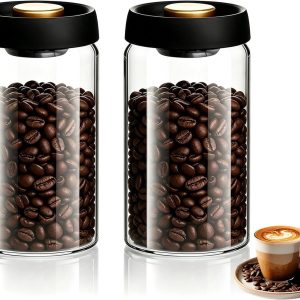 Koffiebonen container, koffie vacuüm container van glas, koffieblik luchtdicht