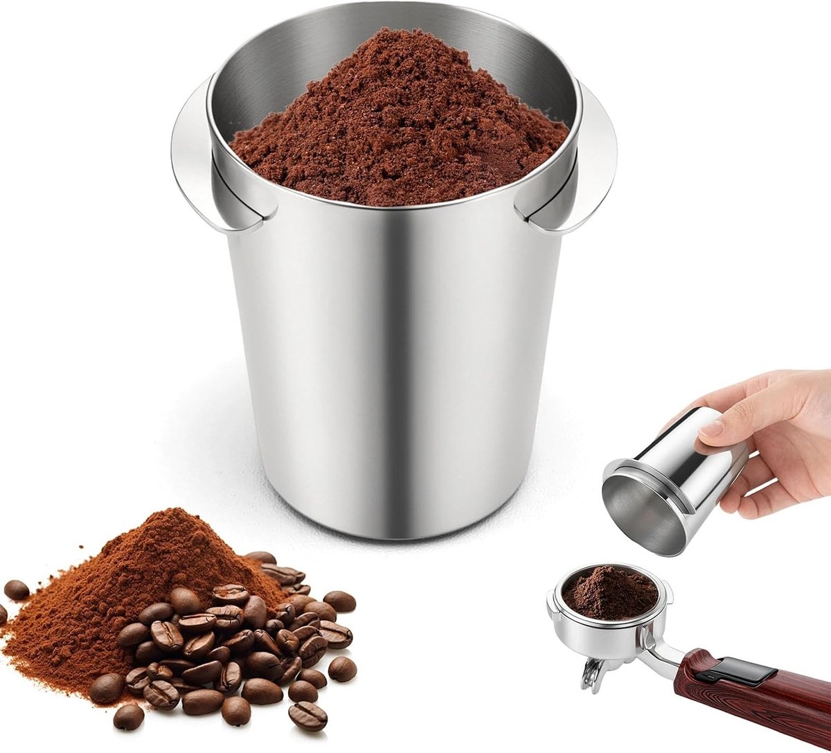 Koffiebonen doseerbeker 58 mm - Roestvrij staal - Voorkomt morsen - Perfect voor espressomachines - ShopVlot