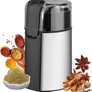 Koffiebonenmaler - Keukenapparaat - Maaltijdvoorbereiding - Afneembare onderdelen - 280W Vermogen - Zilver