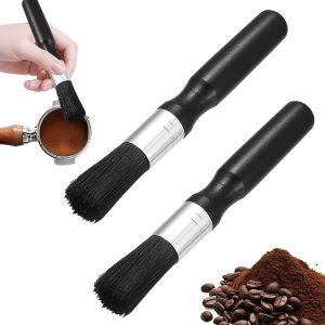 Koffieborstels 2 Stuks - Natuurlijke Haren - Schoonmaak Borstels - Voor Koffiemaker en Koffiemolen - ShopVlot
