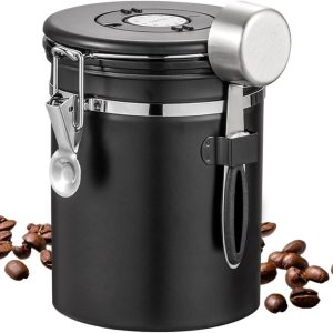 Koffiebus container - Thee opslag - Keuken organiseren - Luchtdicht bewaren - 1800 ml - Zilver
