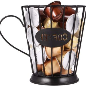 Koffiecapsule Mand, Organizer voor Koffiepads, Vintage Koffiehouder voor Thuis en Café, Ideale Koffie Accessoires voor een Opgeruimde Keuken