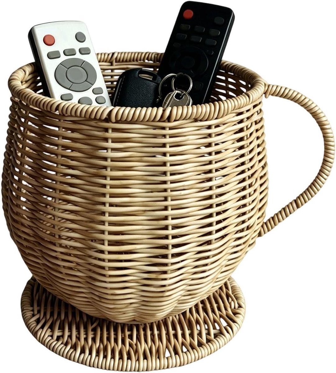 Koffiecapsule Organizer - Opbergmand Koffiecups - Keuken Organiseren - Beker-Vormig Design - 17.5x17.5x18cm - Abrikoos