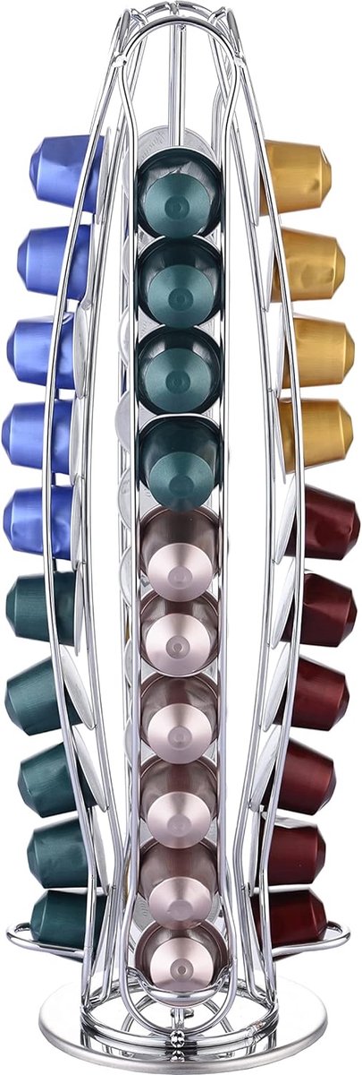 Koffiecapsulehouder compatibel met Nespresso (40 x capsules) - standaard voor koffiecapsules koffiepad - capsuledispenser/capsulestandaard/capsulehouder - 360° draaibaar en antislip