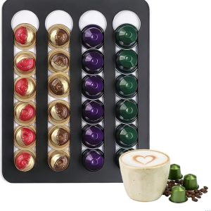 Koffiecapsulehouder voor 20 Nespresso capsules, Wandhouder zonder boren, Organiseer je koffiepods