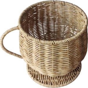 Koffiecup Houder - Bureau Organizer - Keuken Opbergen - Geweven Textuur - 17.5 cm - Abrikoos