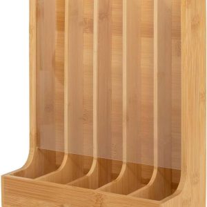Koffiecup Houder - Opberger Display - Keuken Organiseren - Duurzaam Bamboe Materiaal - 10x10x11 cm - Beige