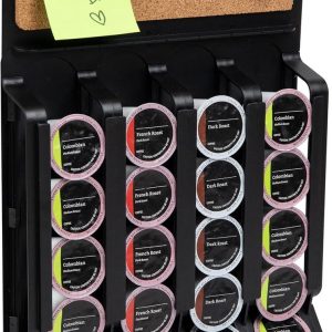Koffiecup Houder - Opbergrek - Keuken Organisatie - Met Kurk Top - Houdt 20 Cups - Zwart