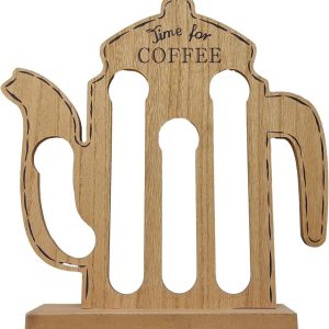 Koffiecup Houder - Opbergrek - Keuken Organiseren - Ruimtebesparend Ontwerp - 35 x 5 x 30 cm - Houtkleurig