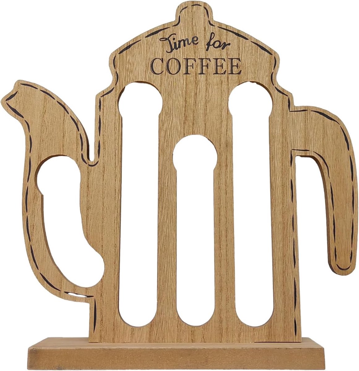 Koffiecup Houder - Opbergrek - Keuken Organiseren - Ruimtebesparend Ontwerp - 35 x 5 x 30 cm - Houtkleurig