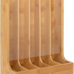 Koffiecup Houder - Opslag Station - Keuken Organisatie - Duurzaam Bamboe Materiaal - 10x10x11 cm - Beige