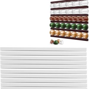 Koffiecup Organizer - Capsulehouder - Keuken Organiseren - Zelfklevende Montage - Tot 72 Cups - Wit