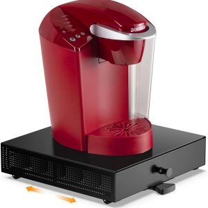 Koffiecup Organizer - Koffiepod Houder - Keuken Organiseren - Schuiflade met Wielen - 32x33x8.4 cm - Zwart