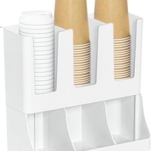 Koffiecup Organizer - Serveerhouder - Dranken Organiseren - Zes Compartimenten - 31 x 30 x 14 cm - Wit