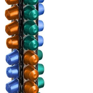 Koffiecups Houder - 40 Koffie Capsules - 360° Graden Draaibaar - Capsulehouder Nespresso - Metaal - Zwart