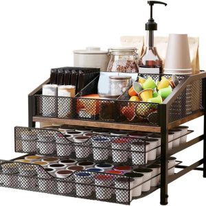 Koffiecups Houder - Opbergrek Lade - Keuken Ordenen - Verticale Opslag - 38 x 31 x 14 cm - Niet gespecificeerd