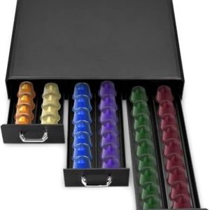 Koffiecups Houder met 3 Lades - Capsulehouder voor Koffie Cups - Zwart