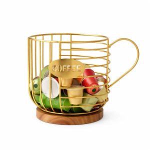 Koffiecups houder - Capsulehouder nespresso - Capsulehouder dolce gusto - ijzer - Koffiehouder goud