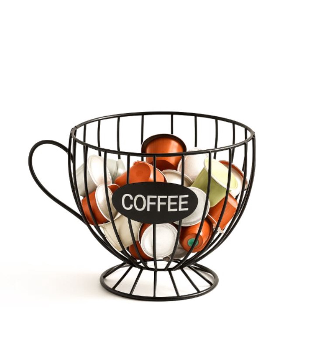 Koffiecups houder - Capsulehouder nespresso - Capsulehouder dolce gusto - ijzer - Zwart