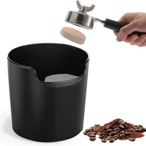 Koffiedik, Knock Box, afklopcontainer voor zeefdrager, beslagcontainer, zwarte afvalbox voor koffiepads, verzameling en recycling van koffiedik container (zwart)