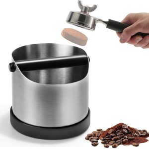 Koffiedik, Knock Box, afklopcontainer voor zeefdrager, beslagcontainer, zwarte afvalbox voor koffiepads, verzameling en recycling van koffiedik (ijzer)