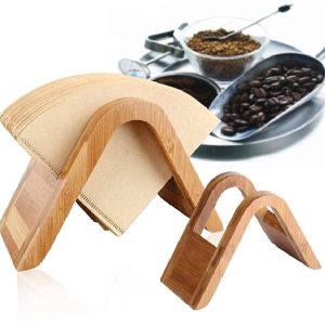 Koffiefilterhouder - Hout Koffiefilterhouder Filterpapier Opslag Display Plankrekstandaard voor espressomachine