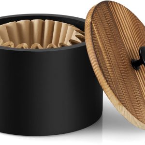 Koffiefilterhouder van Hout - Filterhouder voor Papieren Koffiefilters, Koffiepads & Koffiehoek, Compact en Stofvrij