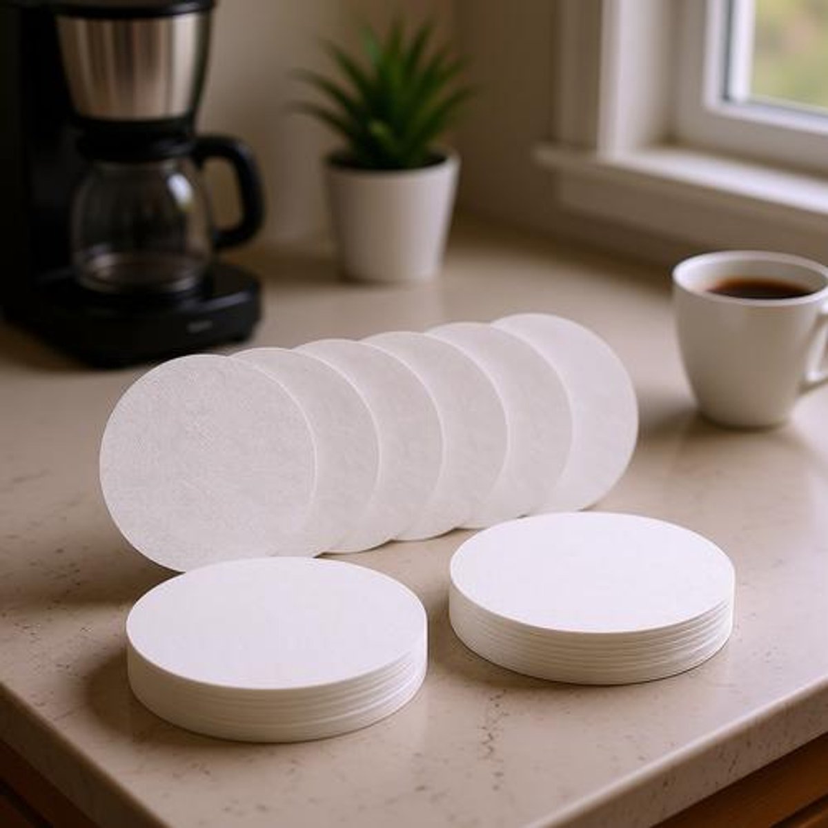 Koffiefilters 100 stuks - 58 mm Rond Papieren Filter voor Koffiezetapparaten & Espressomachines - Milieuvriendelijk & Zonder Bleekmiddel