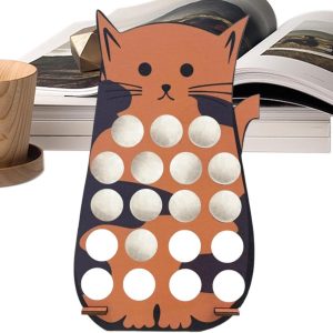 Koffiehouder Aanrecht - Koffiecup Organizer - Keuken Organiseren - Cartoon Kat Design - 24 Cups - Oranje Zwart