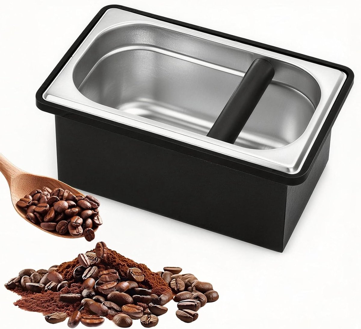 Koffieklopbox van roestvrij staal voor espressomachine, koffiepuck container voor perfecte koffieervaring