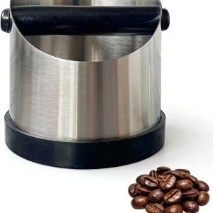 Koffieknock box, afklophouder voor zeefdragers, espresso Knock Box met geluidsabsorberende zuigstang, koffiezetapparaat, afslagdoos, voor keuken, restaurant, kantoor, café (1,15 l)