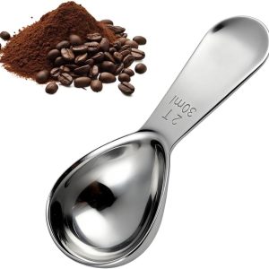 Koffielepel van 18/8 roestvrij staal, 30 ml, doseerlepel en doseerlepel 30 ml, duurzame koffielepel, vaatwasmachinebestendig, maatlepelset, van koffie, theepoeder, suikermeel