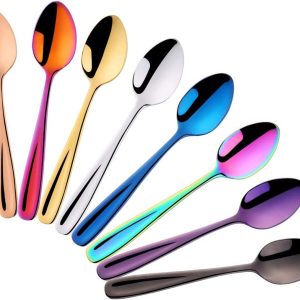 Koffielepels 13,5 cm kleine lepels van roestvrij staal espressolepels 8 stuks dessertlepels mini theelepels metalen mokkalpel