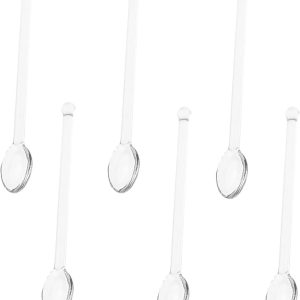 Koffielepels 14,8 cm, roerlepeltjes en dessertlepeltjes, veelzijdige lepels voor thuis en feesten, hittebestendige lange glazen lepels voor thee, koffie