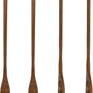 Koffielepels (20 cm), zwart walnotenhout, herbruikbaar, klein, proeflepelset, lange steel, voor keuken, soep, koffie, cocktail, ijsthee, honing, mengen en roeren, 4 stuks
