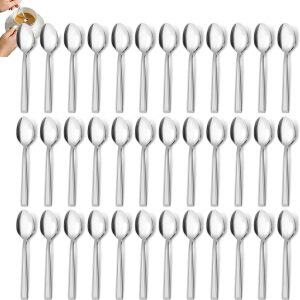 Koffielepels, 24-delige set, roestvrij staal, bestek koffielepel/espressolepels/dessertlepel, theelepelset voor huishoudens, restaurants, kantines, hoogglans gepolijst en