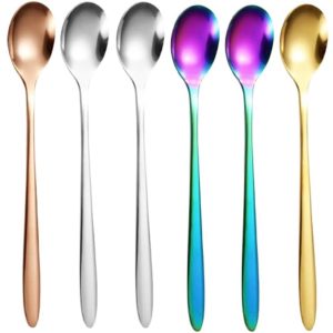 Koffielepels 8 stuks, roestvrijstalen lepels, lepelset, roestvrij staal, meerkleurig