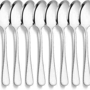 Koffielepels Roestvrij Staal Set, Espressolepels Klein, Theelepels, Dessertlepels, Spiegelgepolijst, kleine Lepel voor Huishoudens, Restaurants, Cafés, Keuken