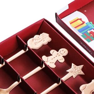 Koffielepels Roestvrijstalen Dessertlepels 4-delige Set met Elegante Patronen voor Vakantiecadeaus Familievrienden (Roségoud)