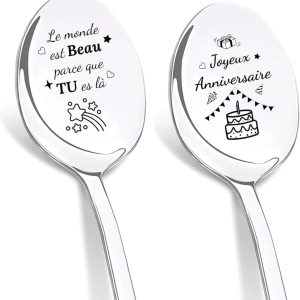 Koffielepels met Gravure, Roestvrijstalen Lepel, Jubileumscadeaus voor Vrouw, Vriendin, Moeder, Zus, Dochter, Beste Vriendin
